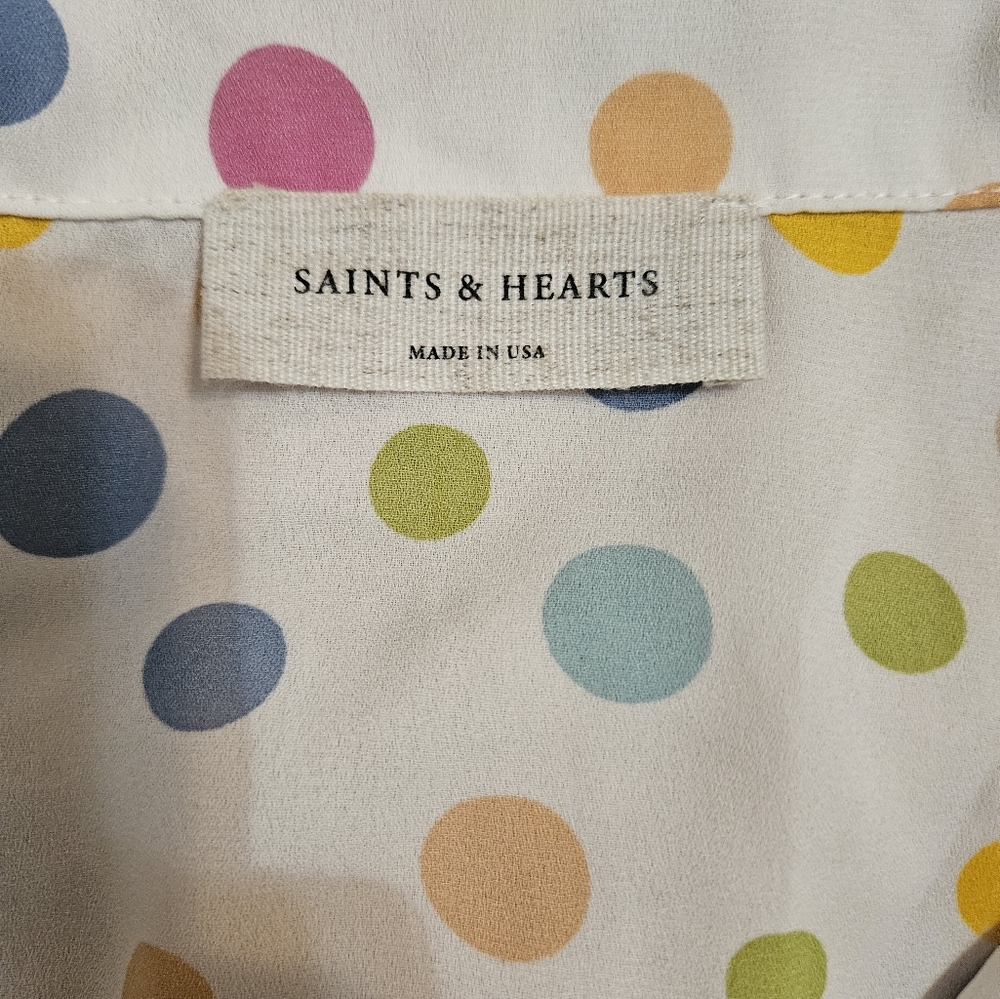 Colorful Polka Dot Button-Up Shirt - Picture 5 of 6